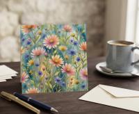 Flowers - Original Art Card - Single Card or Bulk 10 Pack of Gift Cards