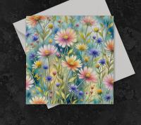Flowers - Original Art Card - Single Card or Bulk 10 Pack of Gift Cards