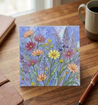 Flowers - Original Art Card - Single Card or Bulk 10 Pack of Gift Cards