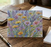 Flowers - Original Art Card - Single Card or Bulk 10 Pack of Gift Cards