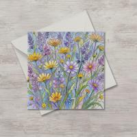 Flowers - Original Art Card - Single Card or Bulk 10 Pack of Gift Cards