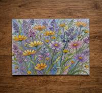 Flowers - Original Art Card - Single Card or Bulk 10 Pack of Gift Cards