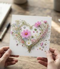 Flowers - Original Art Card - Single Card or Bulk 10 Pack of Gift Cards