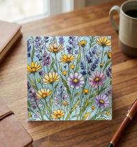 Flowers - Original Art Card - Single Card or Bulk 10 Pack of Gift Cards