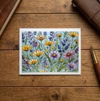 Flowers - Original Art Card - Single Card or Bulk 10 Pack of Gift Cards