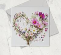 Flowers - Original Art Card - Single Card or Bulk 10 Pack of Gift Cards