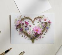 Flowers - Original Art Card - Single Card or Bulk 10 Pack of Gift Cards
