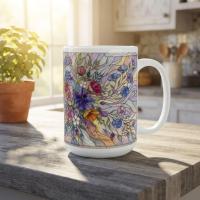 Floral Cups -  Large and Small Ceramic Mugs