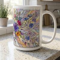 Floral Cups -  Large and Small Ceramic Mugs