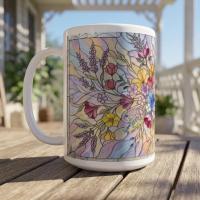 Floral Cups -  Large and Small Ceramic Mugs