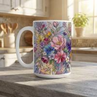 Floral Cups -  Large and Small Ceramic Mugs