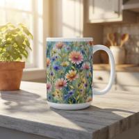 Floral Cups -  Large and Small Ceramic Mugs