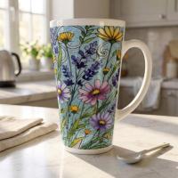 Latte 17oz Ceramic Mug - Coffee or Tea Cup, Extra Tall