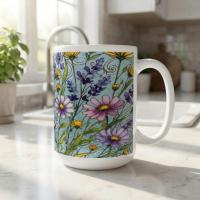 Floral Cups -  Large and Small Ceramic Mugs