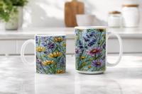 Floral Cups -  Large and Small Ceramic Mugs