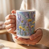 Floral Cups -  Large and Small Ceramic Mugs