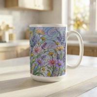 Floral Cups -  Large and Small Ceramic Mugs