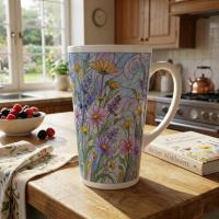 Latte 17oz Ceramic Mug - Coffee or Tea Cup, Extra Tall