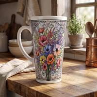 Latte 17oz Ceramic Mug - Coffee or Tea Cup, Extra Tall