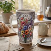 Latte 17oz Ceramic Mug - Coffee or Tea Cup, Extra Tall