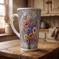 Latte 17oz Ceramic Mug - Coffee or Tea Cup, Extra Tall