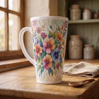 Latte 17oz Ceramic Mug - Coffee or Tea Cup, Extra Tall