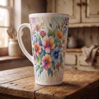 Latte 17oz Ceramic Mug - Coffee or Tea Cup, Extra Tall