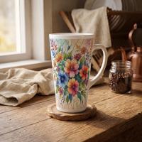 Latte 17oz Ceramic Mug - Coffee or Tea Cup, Extra Tall