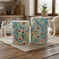 Floral Cups -  Large and Small Ceramic Mugs