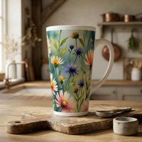 Latte 17oz Ceramic Mug - Coffee or Tea Cup, Extra Tall