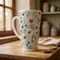 Latte 17oz Ceramic Mug - Coffee or Tea Cup, Extra Tall