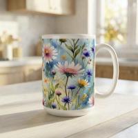 Floral Cups -  Large and Small Ceramic Mugs