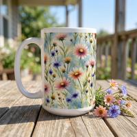 Floral Cups -  Large and Small Ceramic Mugs