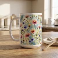 Floral Cups -  Large and Small Ceramic Mugs