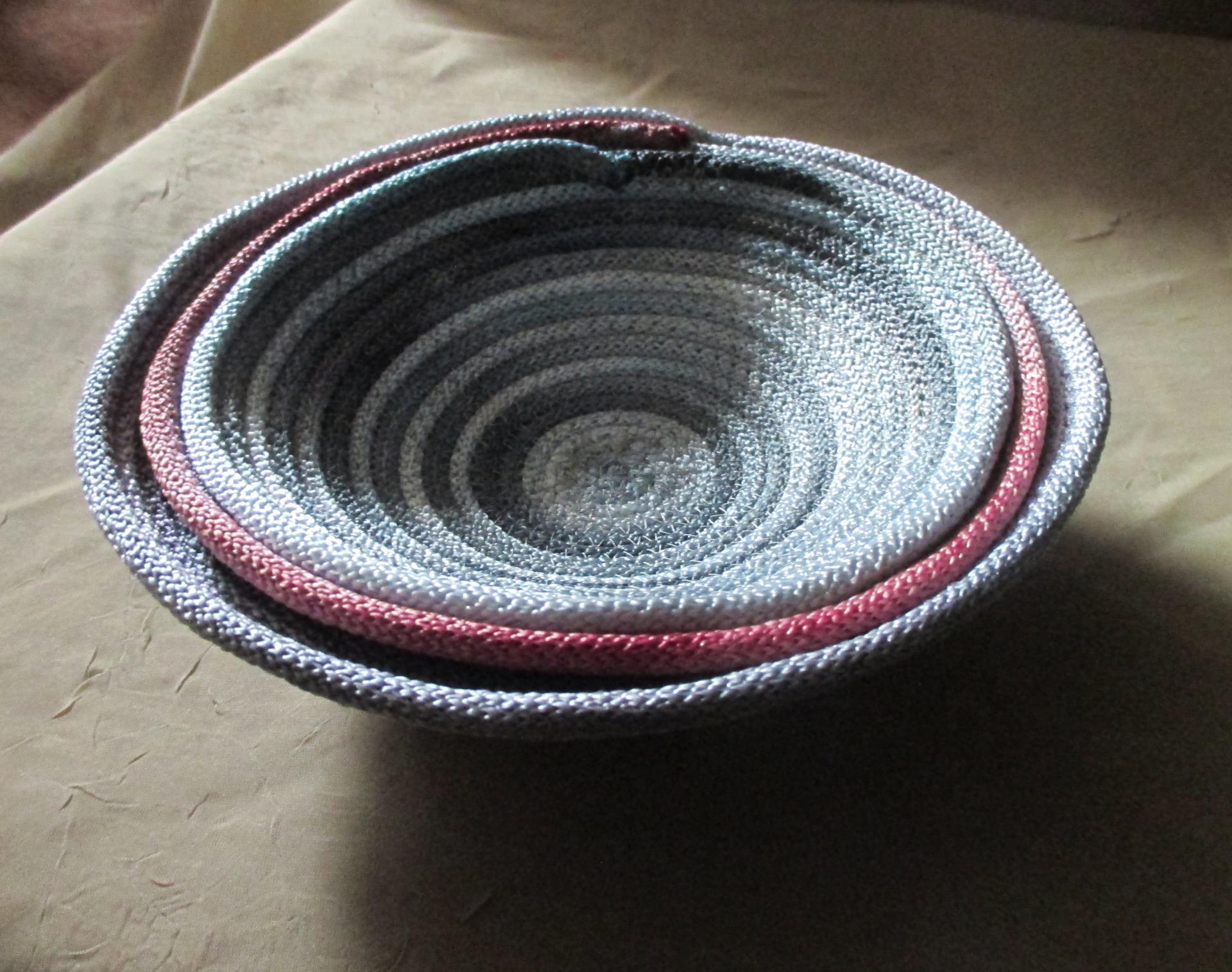 Rope Bowls, Small Dyed Bowl Set- Storage Basket, Catch All