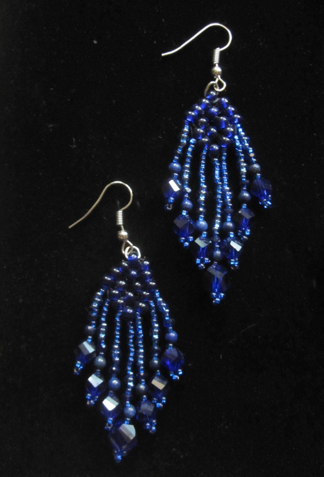 Lapis Lazuli - Spiral Stitch Necklace - w/ matching bracelet and earrings