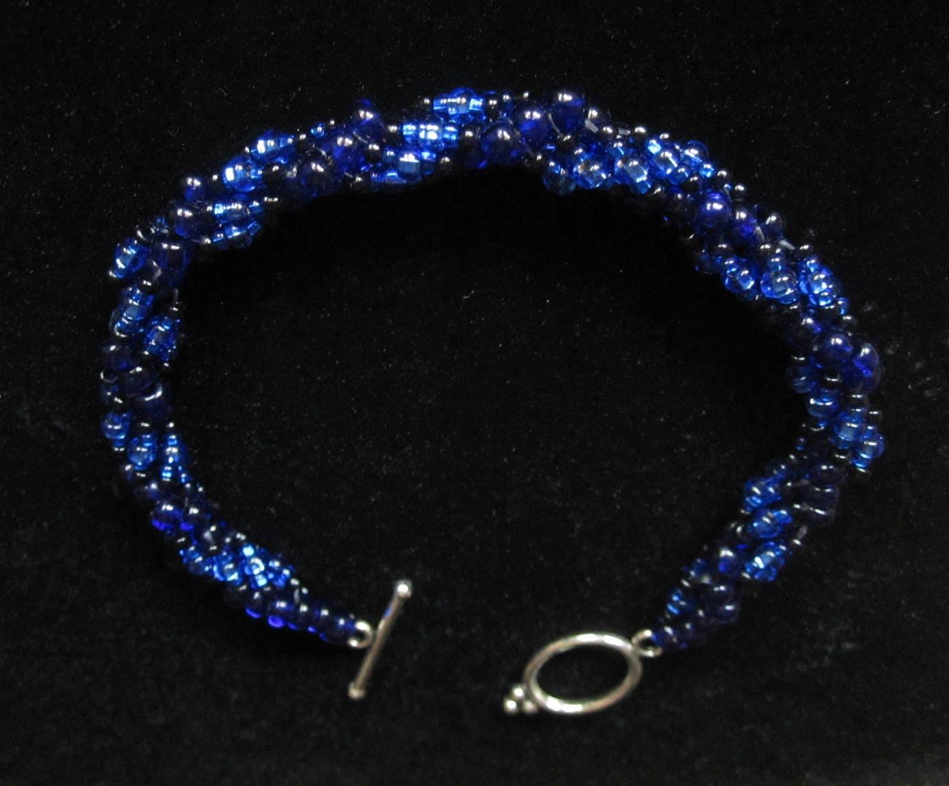 Lapis Lazuli - Spiral Stitch Necklace - w/ matching bracelet and earrings