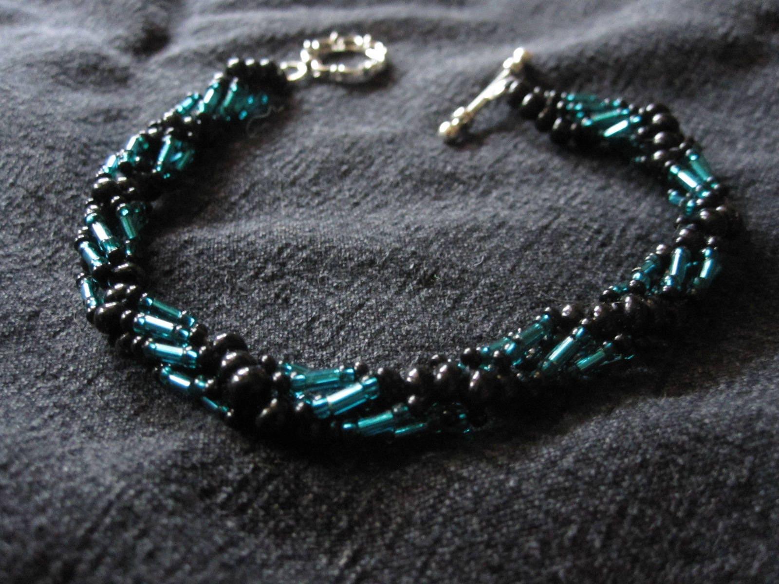 Turquoise - Spiral Stitch Necklace - w/ matching bracelet and earrings