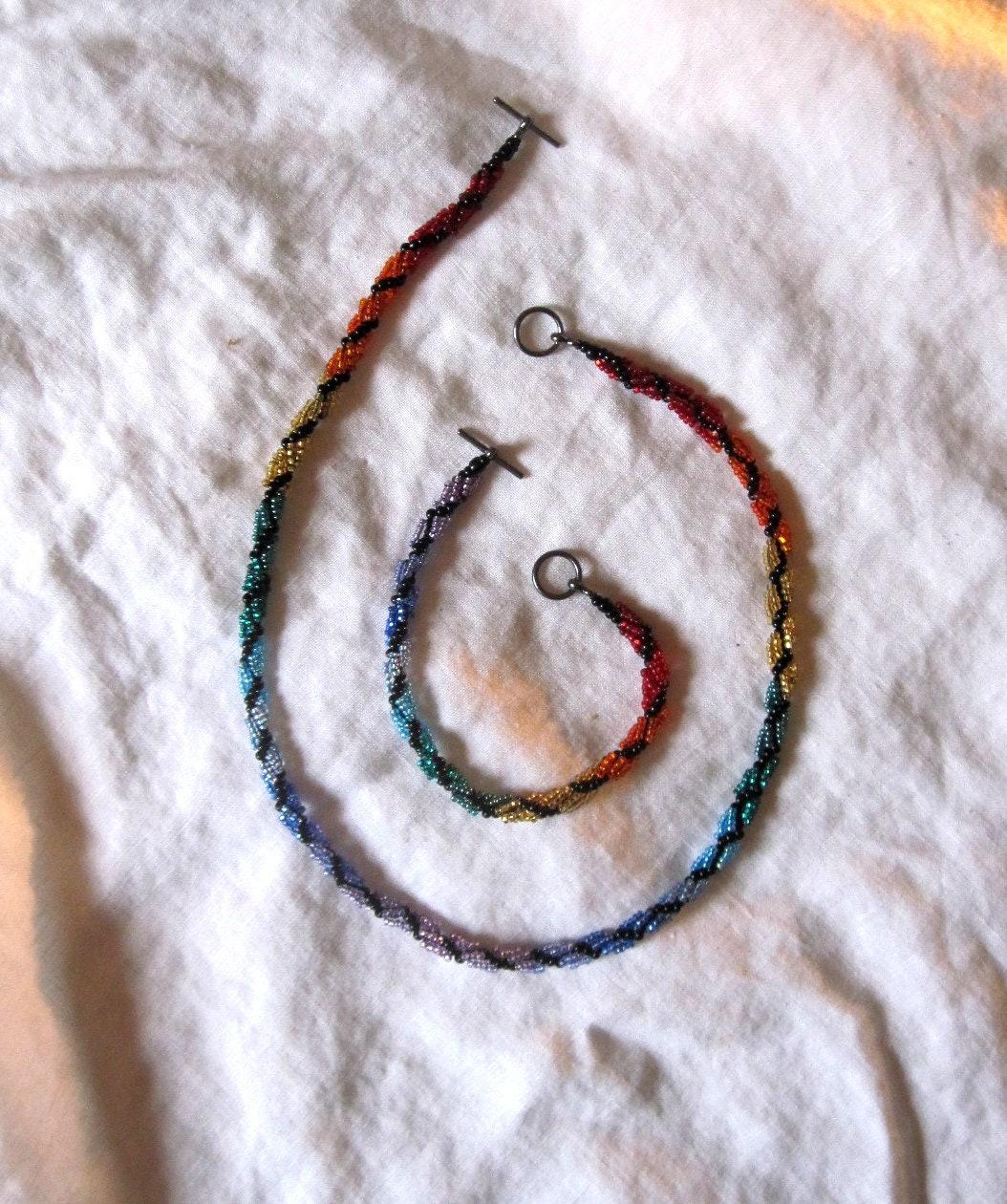 Rainbow Necklace - with matching bracelet