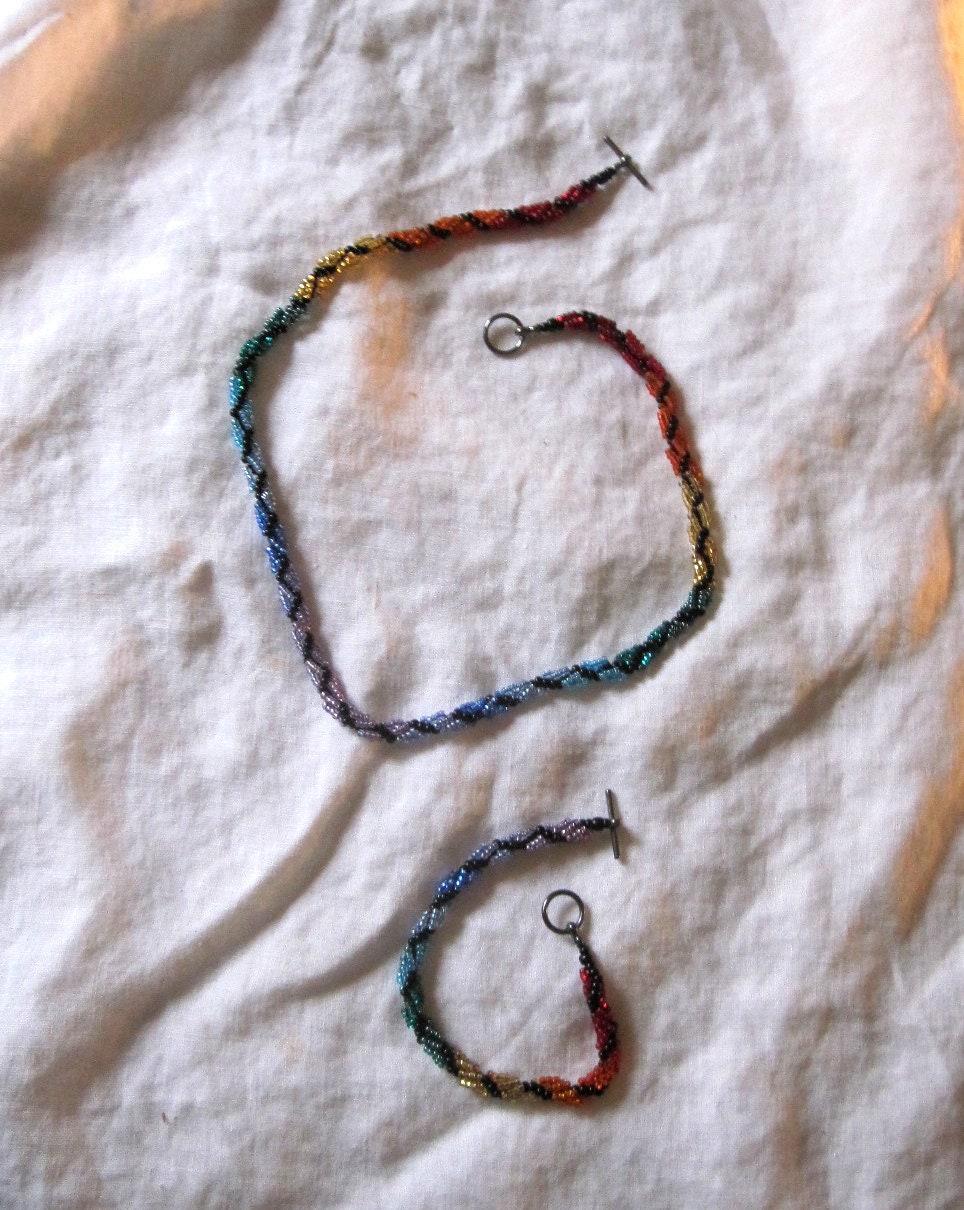Rainbow Necklace - with matching bracelet