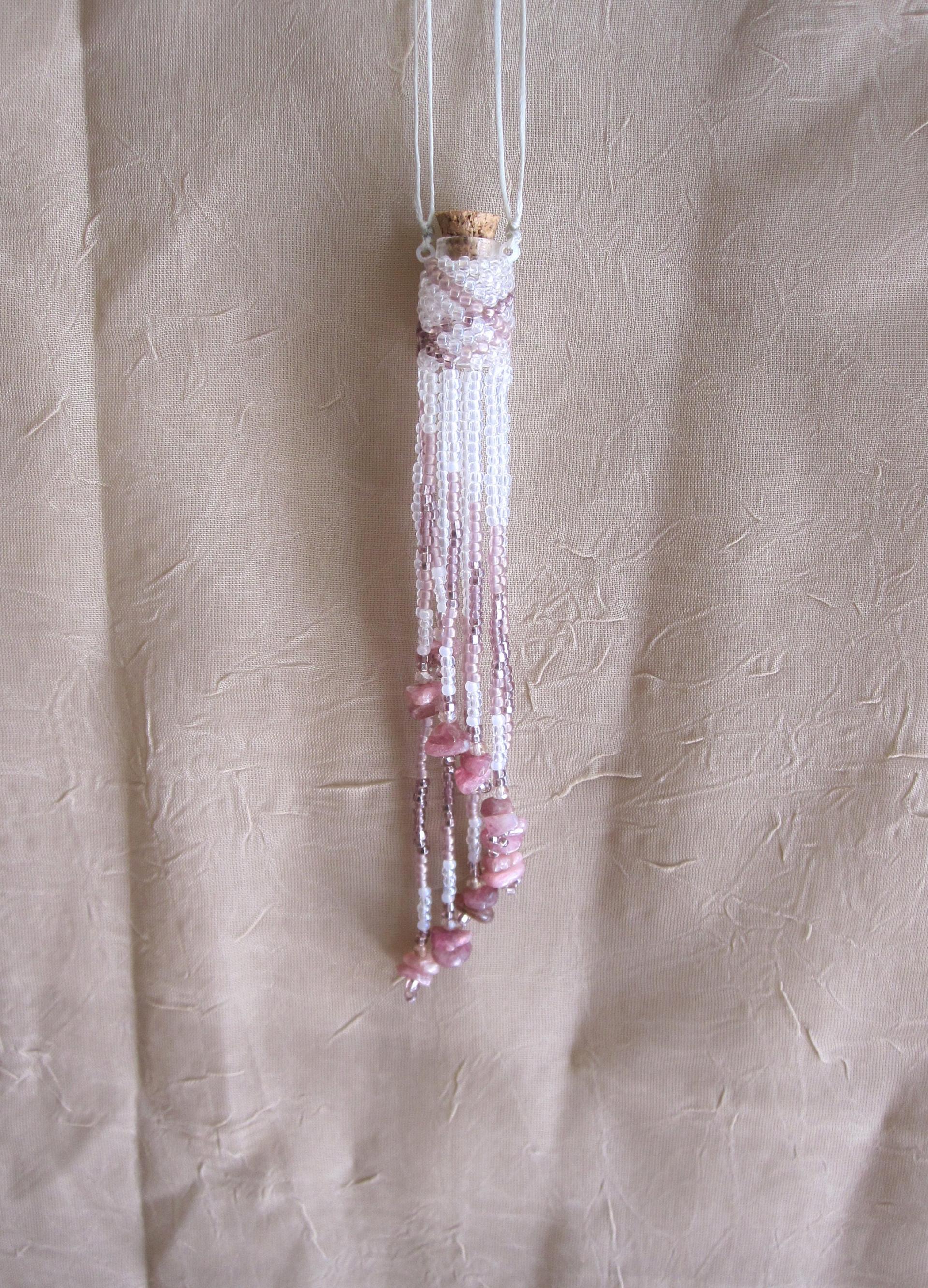 Bead Wrapped Tiny Jar Necklace