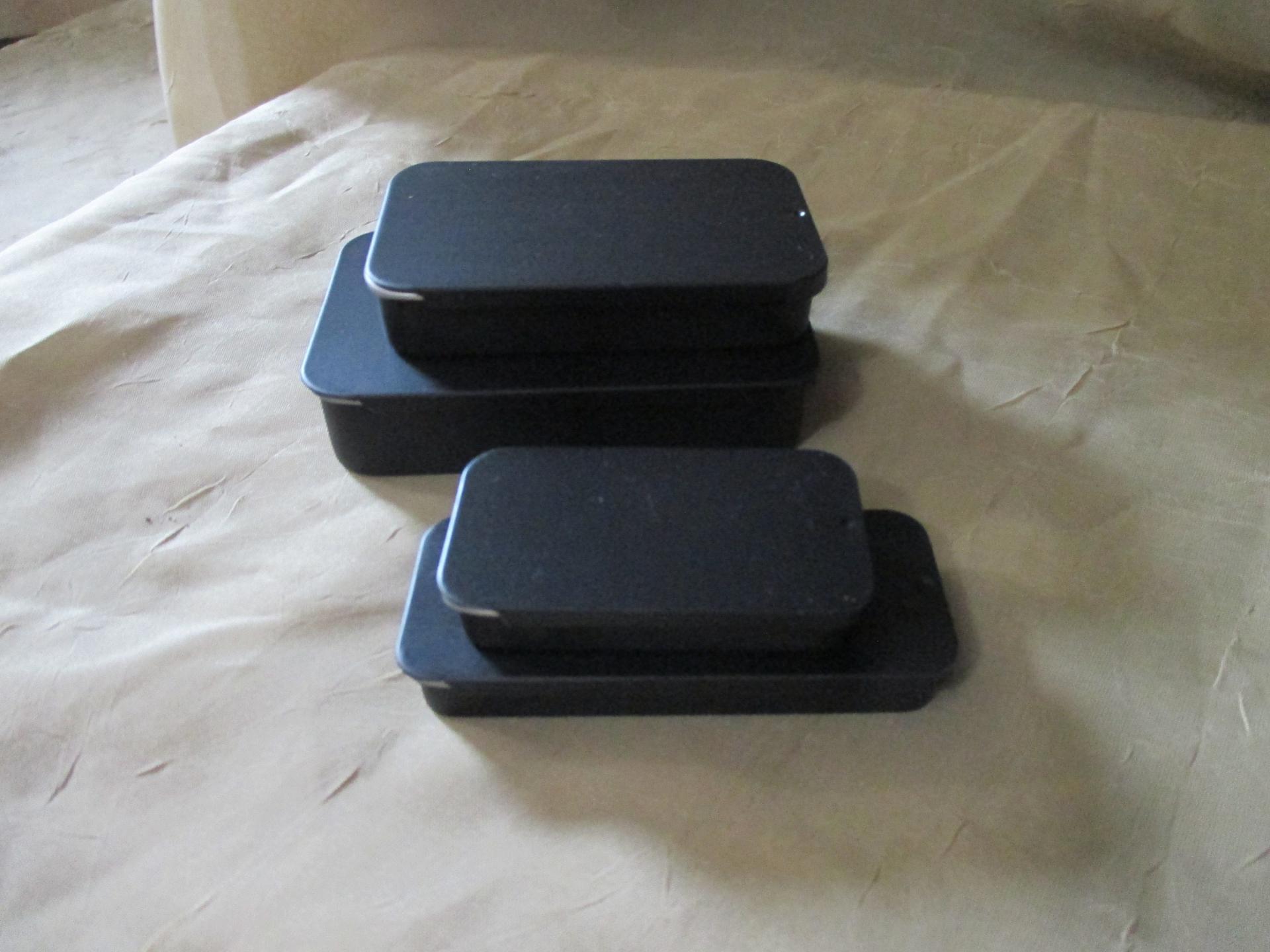 Black Slider Tins, Slide Lid Tin Containers, multiple sizes - Craft Tin, Stash Container, Black Tin