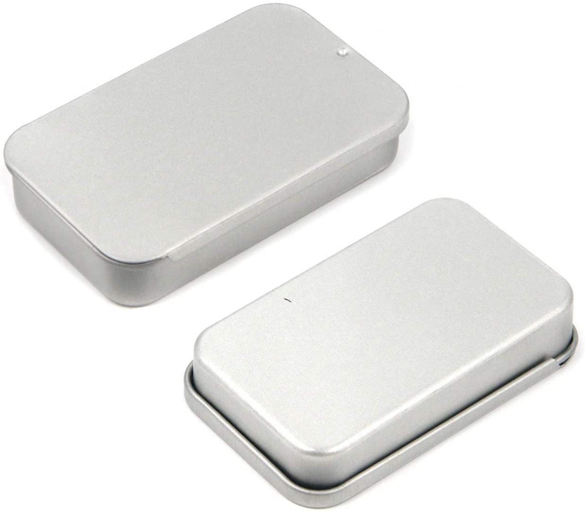 Silver Slider Tins, Slide Lid Tin Containers, multiple sizes - Craft Tin, Stash Container, Needle and Pins Storage