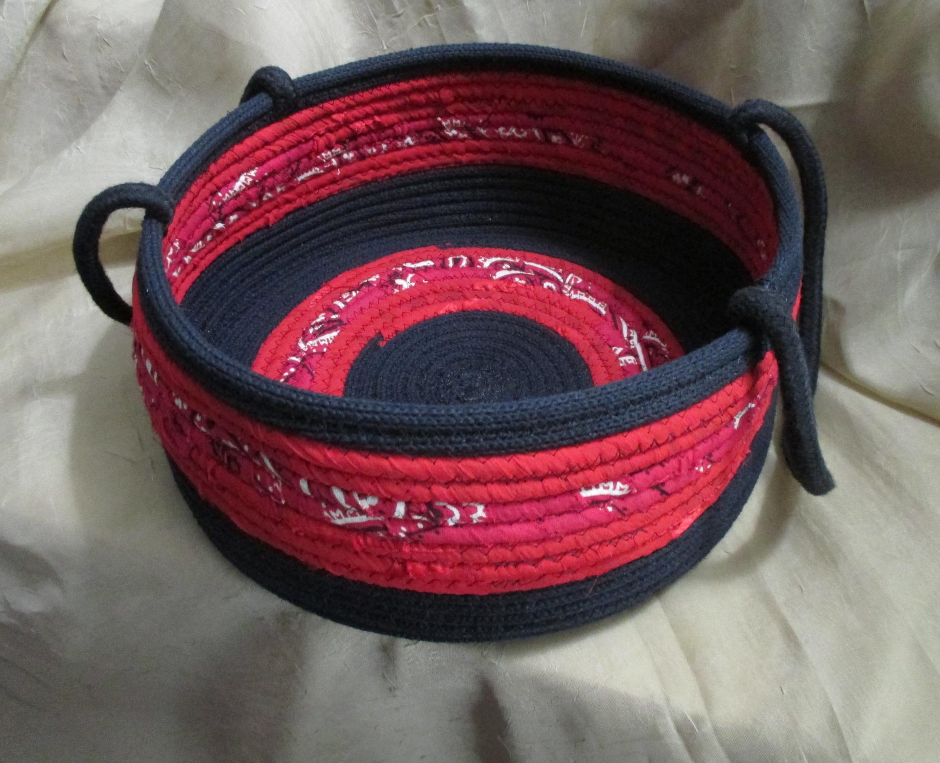 Rope Basket, Large Gathering Basket, Fabric Wrap Basket