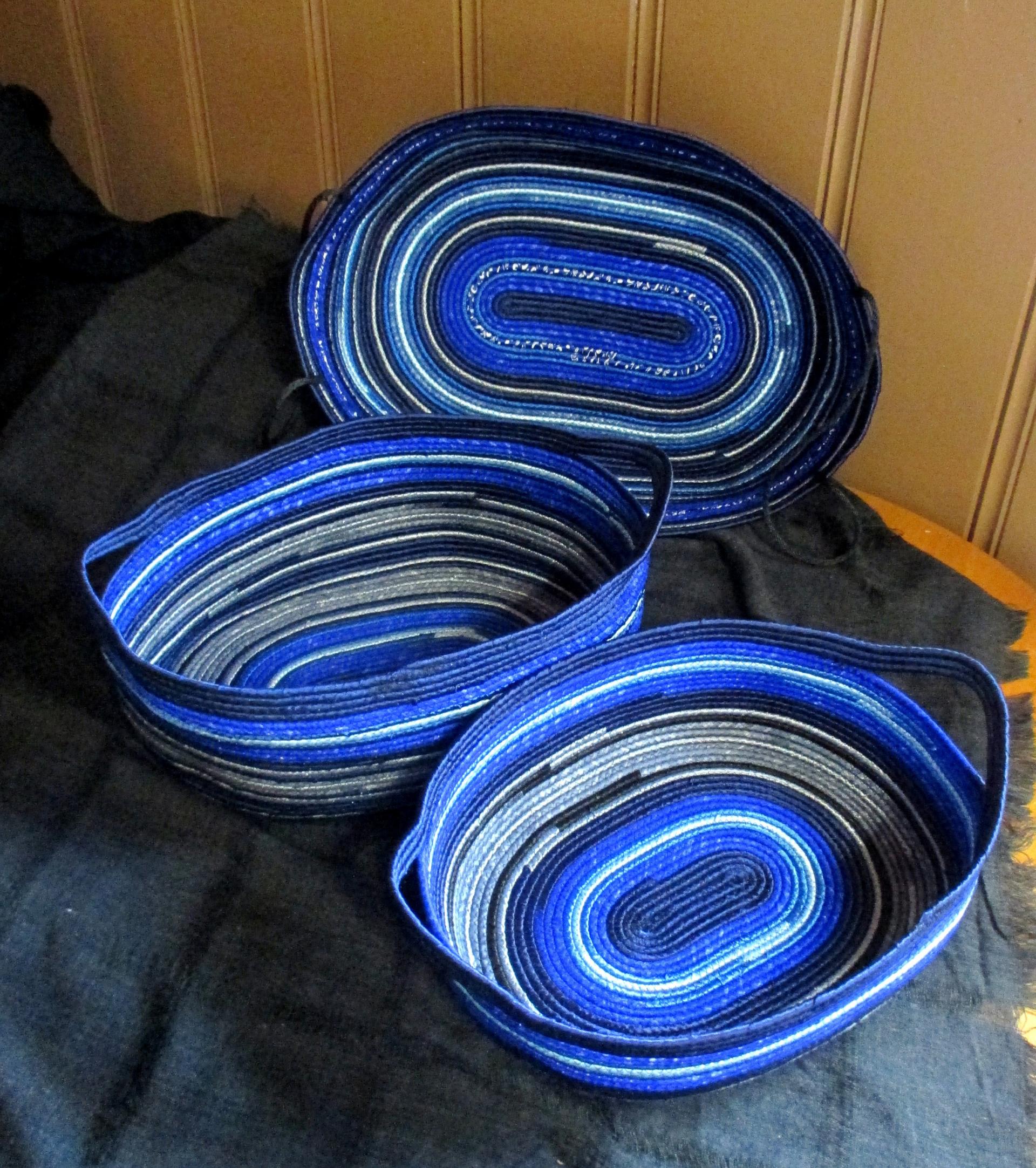 Rope Basket, Oval Gathering Basket, Storage Basket, Catch All