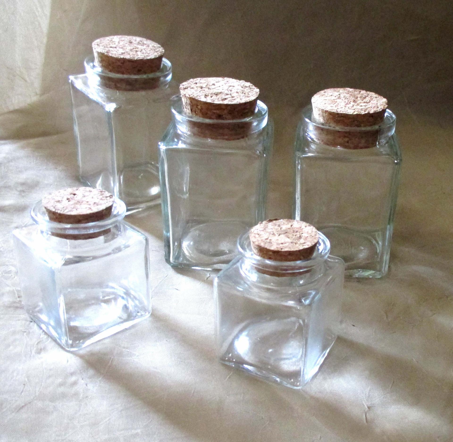 Square Jars with Cork