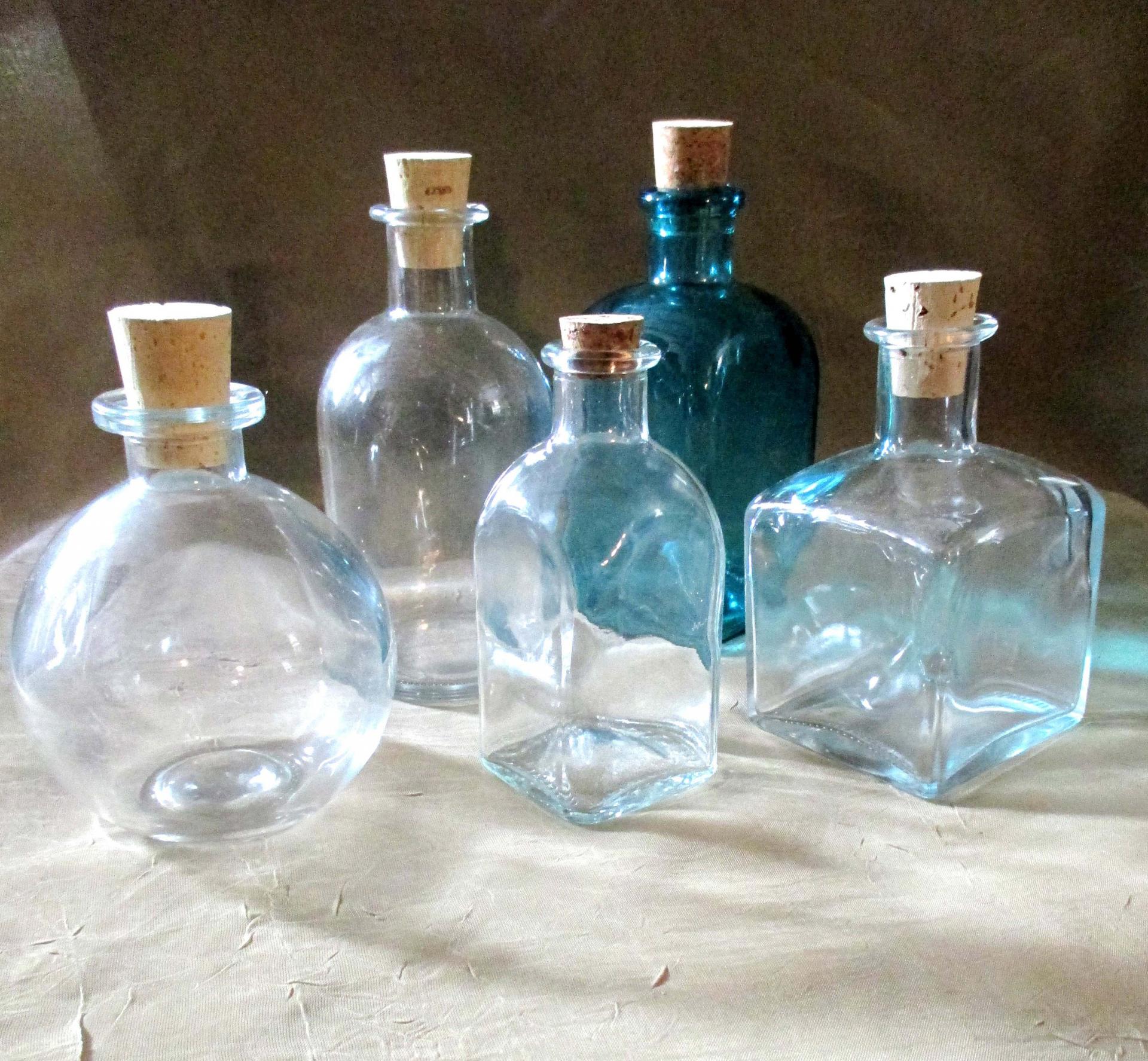 Apothecary Bottles, Large Bottles with Cork