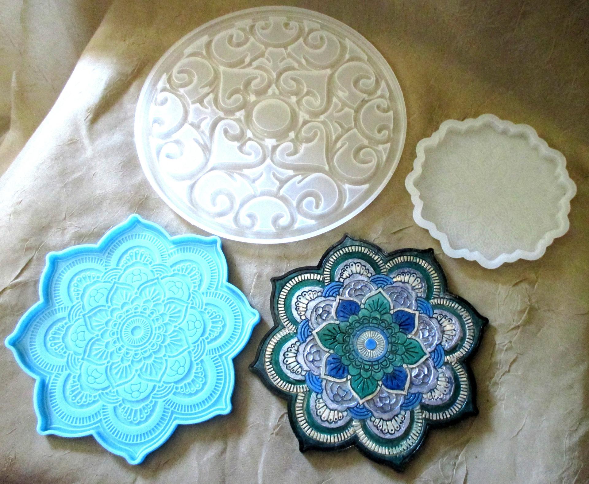 Molds - Mandala Tray Casting Molds - for Epoxy, Clay or other casting medium