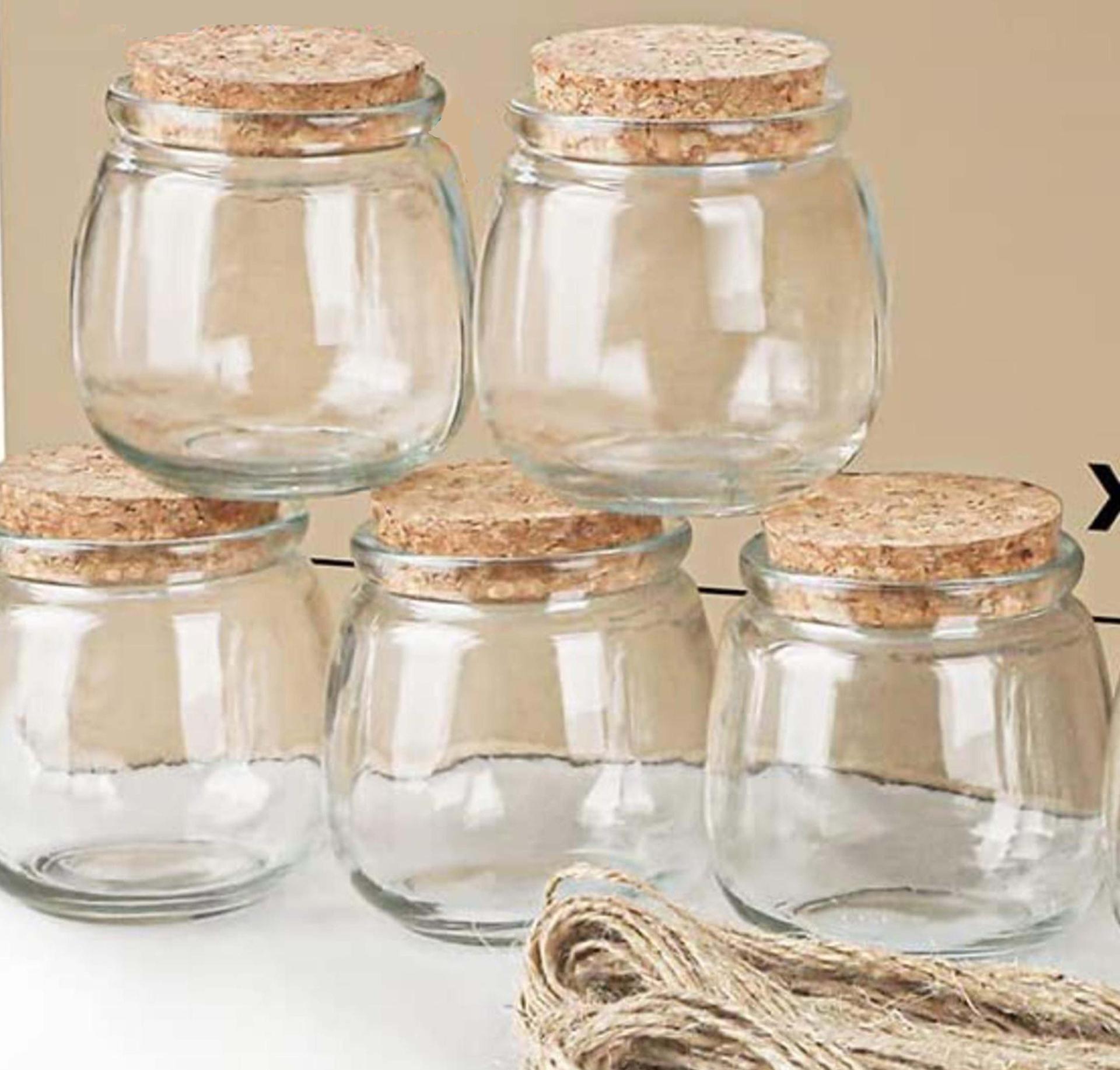 Round Wide Mouth Jars with Cork - 5 oz.