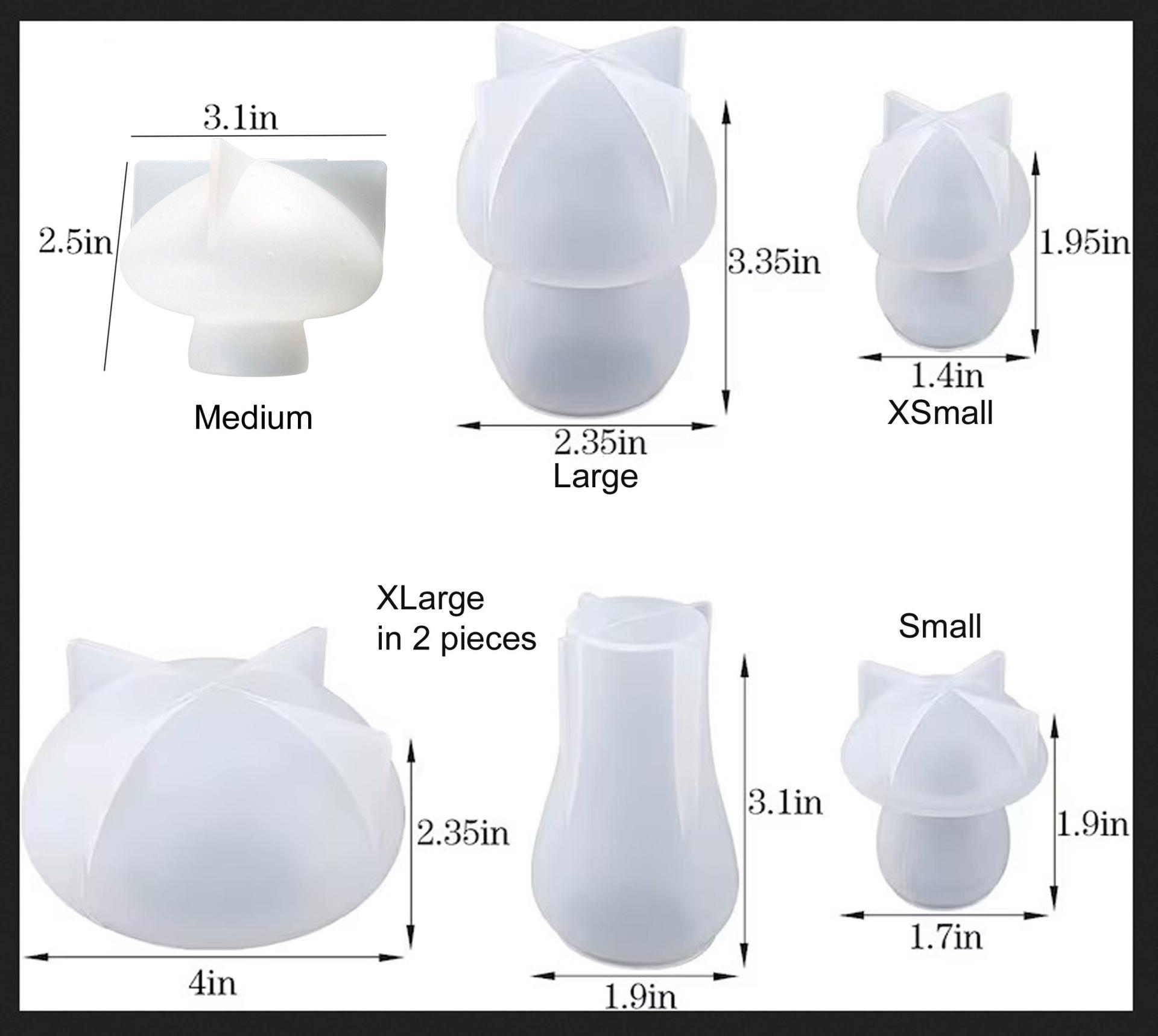 Mushroom Casting Molds - Multiple Sizes - Mushroom Set